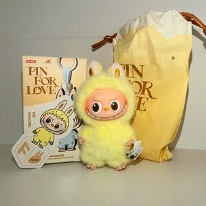The Monsters LABUBU Pin for Love Series Letter F Plush Pendant